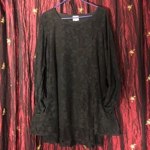 Vintage black crochet dress